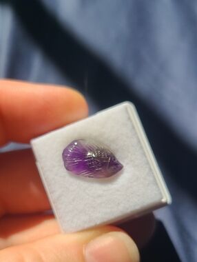 Hand-Carved Amethyst Gemstone Fish